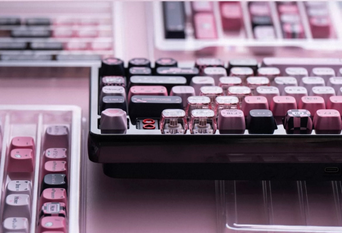 Black Pink Meow Meow Keycaps – PBT+PC | ARKTCAT x SOULCAT