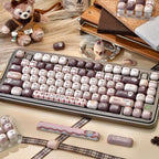 MOG Profile Cute Round Keycaps Set – 142 Keys Dye-Sublimated PBT for Mechanical Keyboards