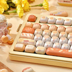 MOG Profile Cute Round Keycaps Set – 142 Keys Dye-Sublimated PBT for Mechanical Keyboards