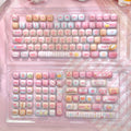 MOG Profile Cute Round Keycaps Set – 142 Keys Dye-Sublimated PBT for Mechanical Keyboards