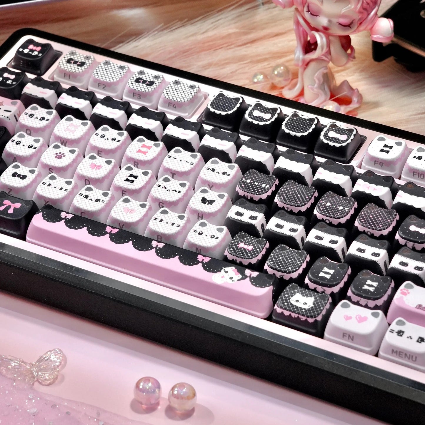 MAO Profile Kawaii Cat Ear Backlit Keycaps - 110 Keys PBT Dye-Sub | ARKTCAT