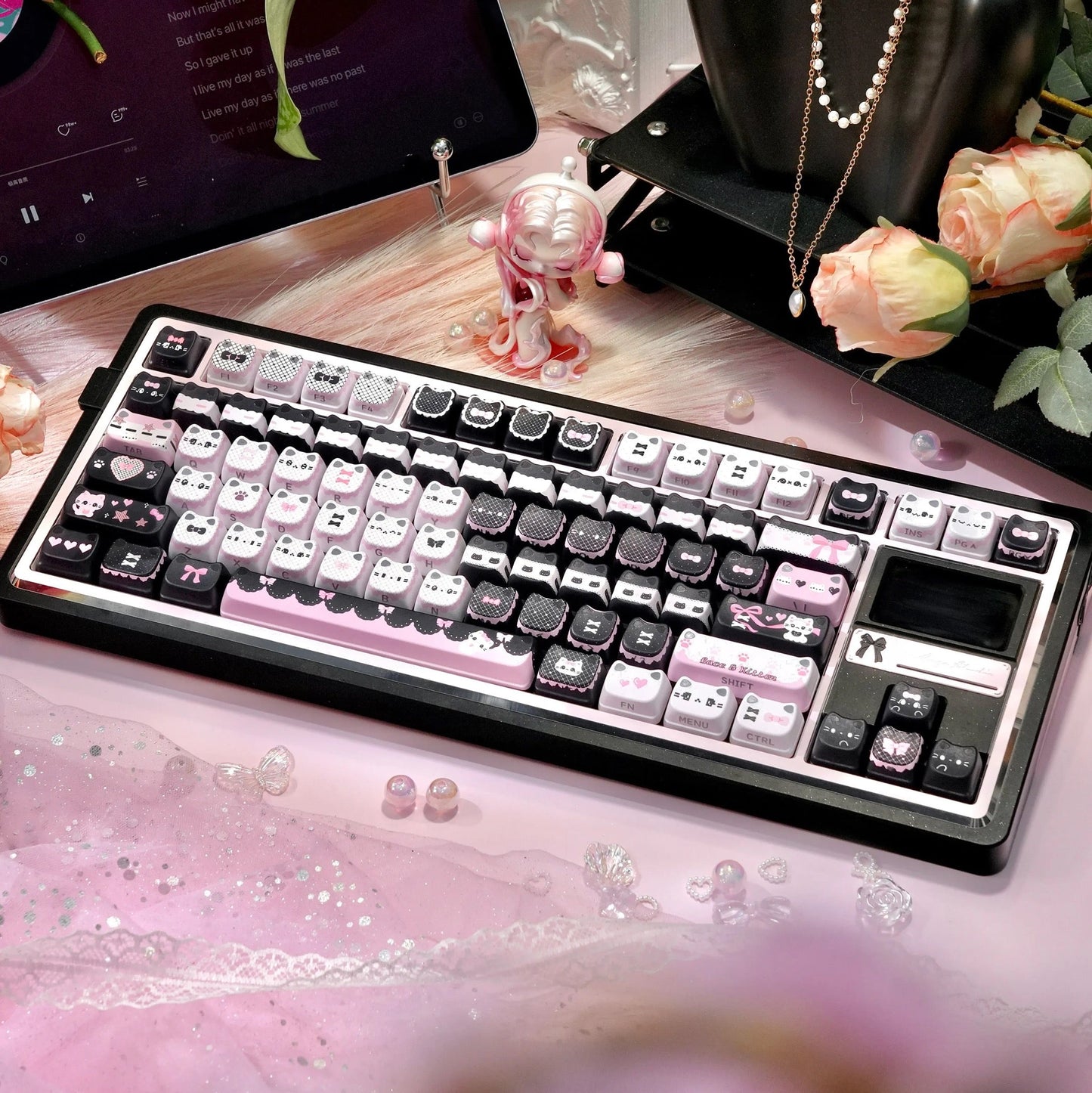MAO Profile Kawaii Cat Ear Backlit Keycaps - 110 Keys PBT Dye-Sub | ARKTCAT