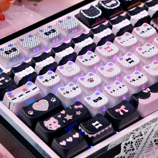 MAO Profile Kawaii Cat Ear Backlit Keycaps - 110 Keys PBT Dye-Sub | ARKTCAT