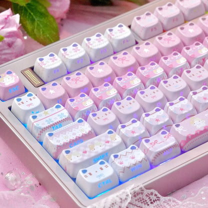 MAO Profile Kawaii Cat Ear Backlit Keycaps - 110 Keys PBT Dye-Sub | ARKTCAT