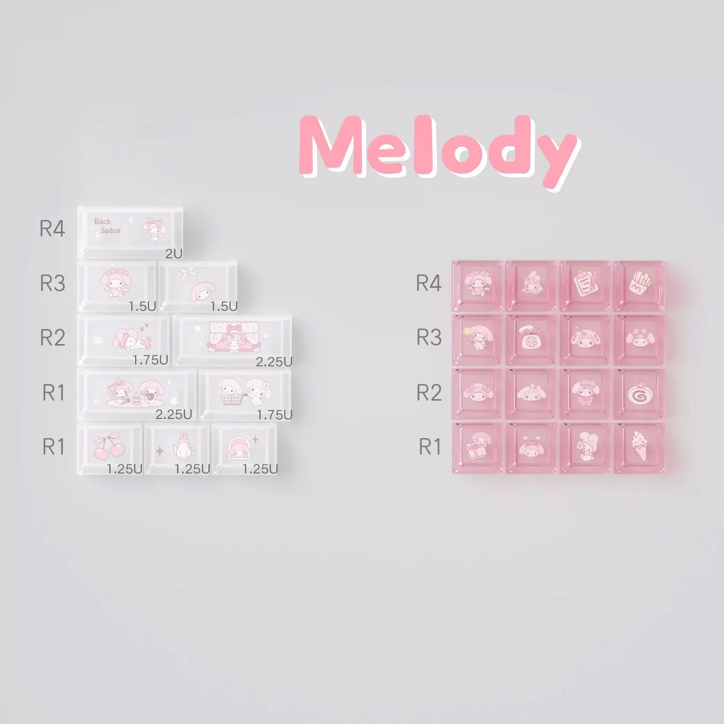 Cute Melody theme Pink Keycaps | ARKTCAT