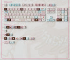 Velvet Strawberry Keycap Set - PBT Dye-Sub & Frosted PC Novelties - MOA/Cherry Profile