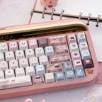 Velvet Strawberry Keycap Set - PBT Dye-Sub & Frosted PC Novelties - MOA/Cherry Profile
