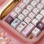 Velvet Strawberry Keycap Set - PBT Dye-Sub & Frosted PC Novelties - MOA/Cherry Profile