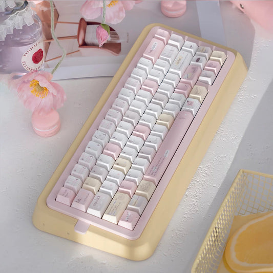 Pastel Energy Boost PBT Keycaps, 5-Side Dye-Sublimation OEM Height for Cherry MX Switches