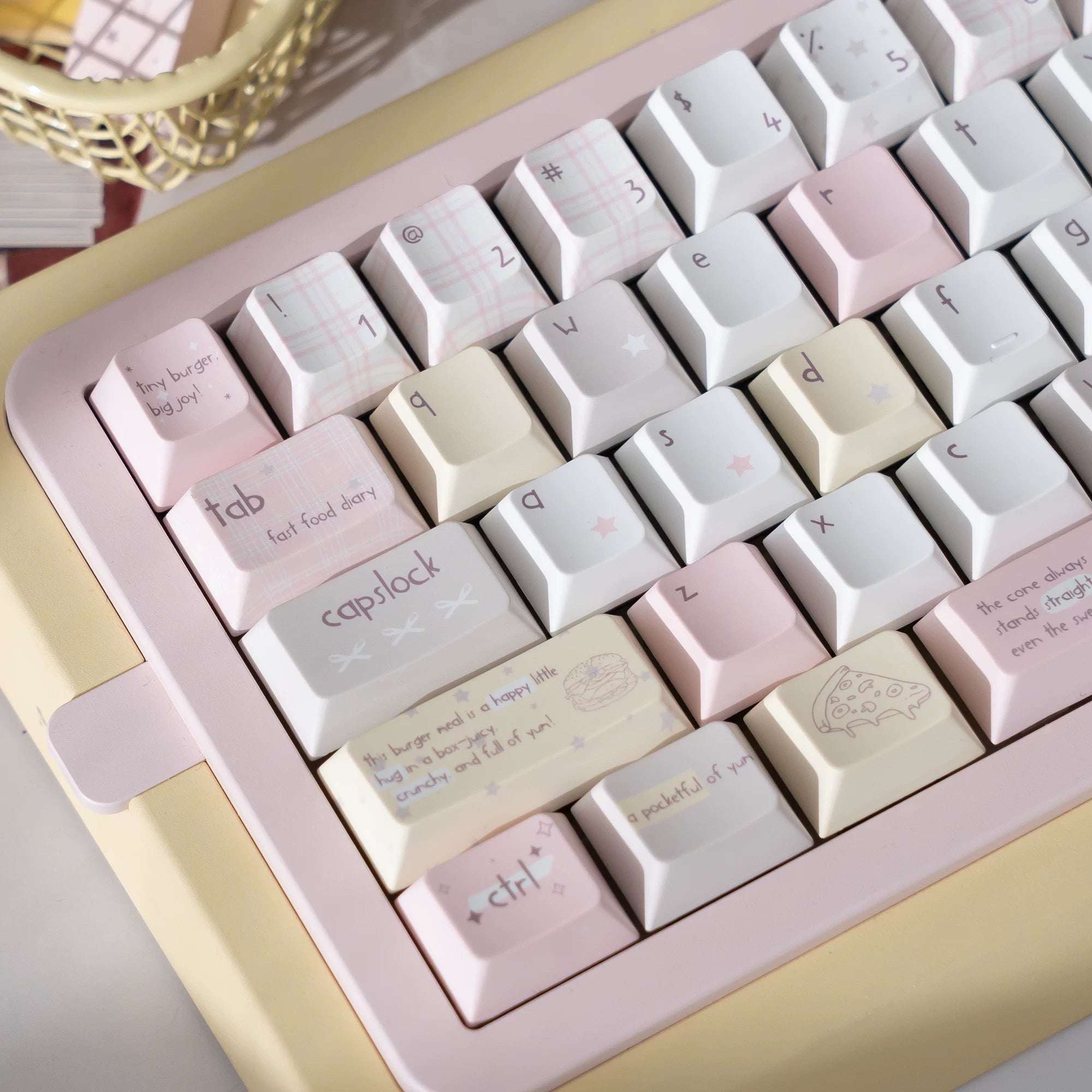 Novelty Energy Boost PBT Keycaps, Cute Food Design 5-Side Dye-Sublimation OEM Keyboard Accessories