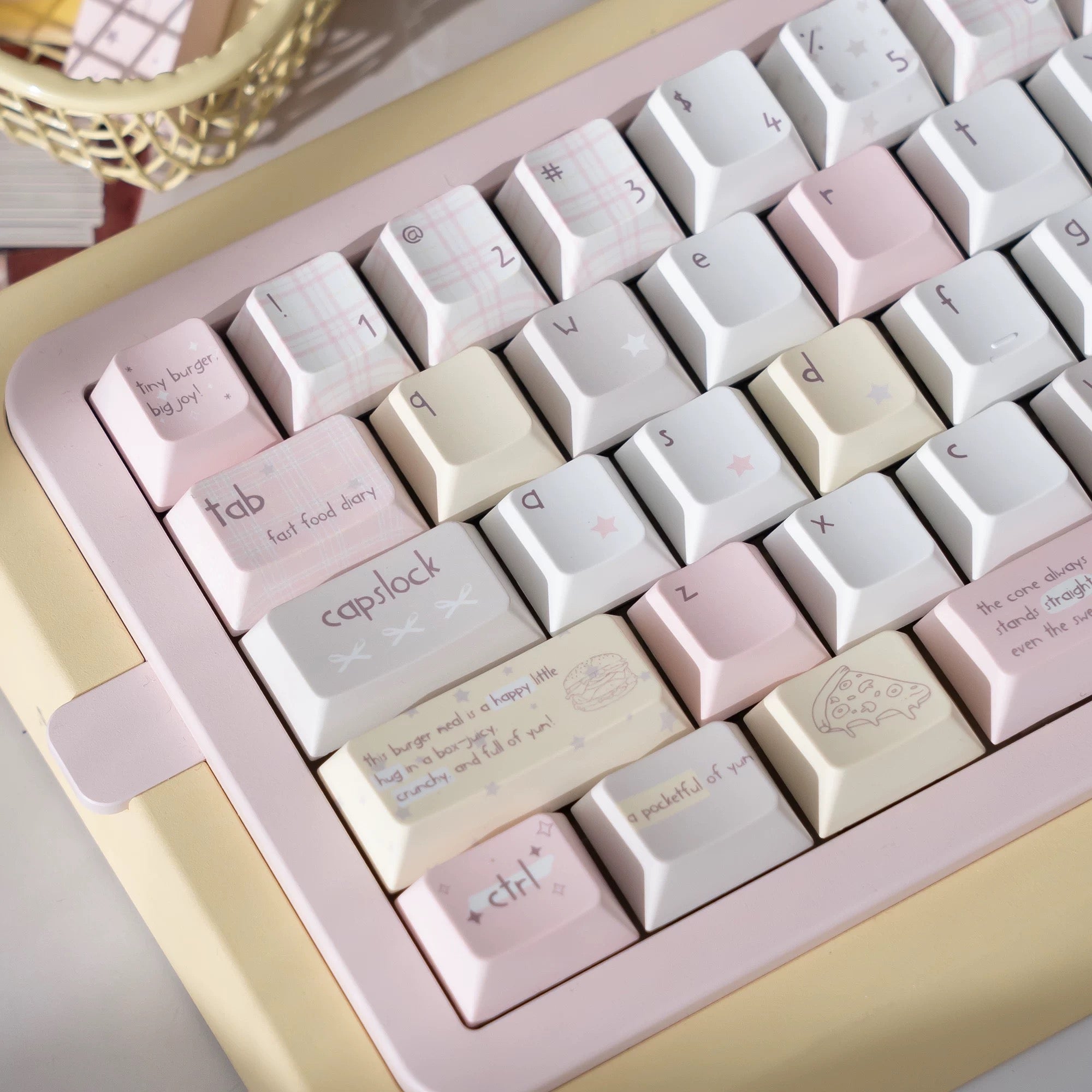 Novelty Energy Boost PBT Keycaps, Cute Food Design 5-Side Dye-Sublimation OEM Keyboard Accessories
