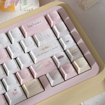 Energy Boost PBT Keycaps Set | 5-Side Dye-Sub Cute Food Themed Keycaps for Mechanical Keyboards