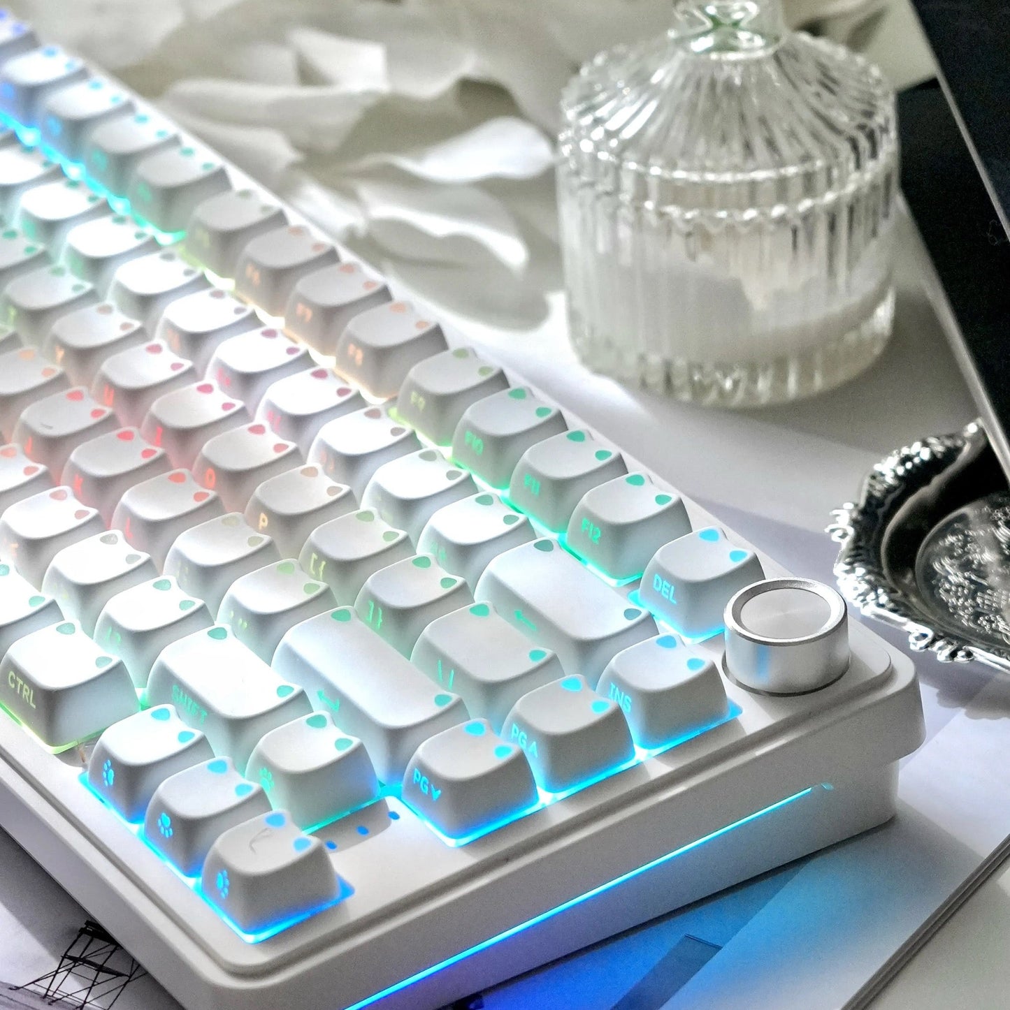 MAO Profile Kawaii Cat Ear Backlit Keycaps - 110 Keys PBT Dye-Sub | ARKTCAT