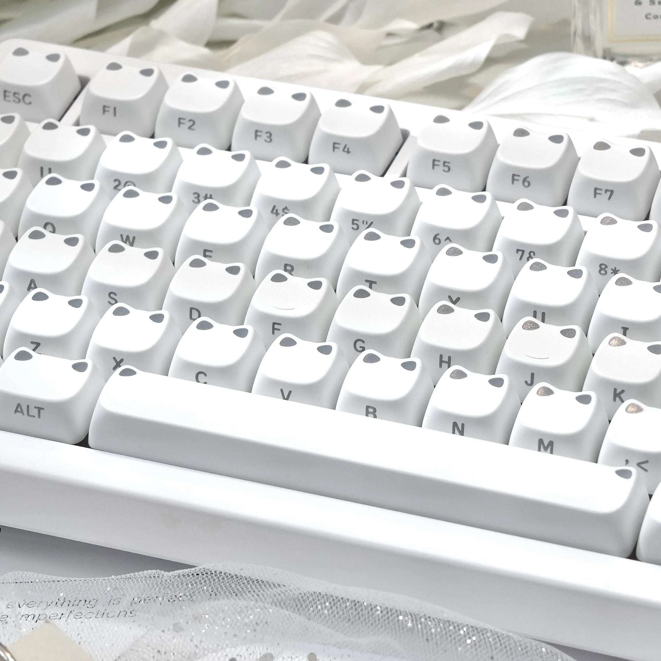 MAO Profile Kawaii Cat Ear Backlit Keycaps - 110 Keys PBT Dye-Sub | ARKTCAT
