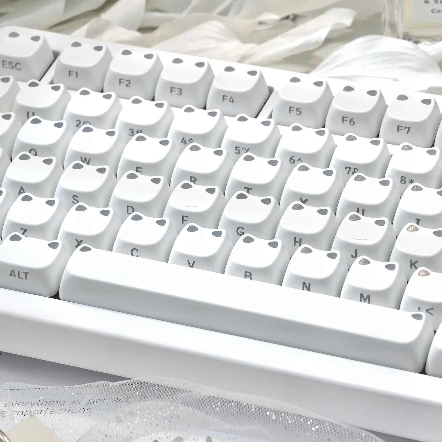 MAO Profile Kawaii Cat Ear Backlit Keycaps - 110 Keys PBT Dye-Sub | ARKTCAT
