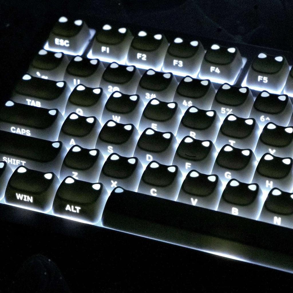 MAO Profile Kawaii Cat Ear Backlit Keycaps - 110 Keys PBT Dye-Sub | ARKTCAT