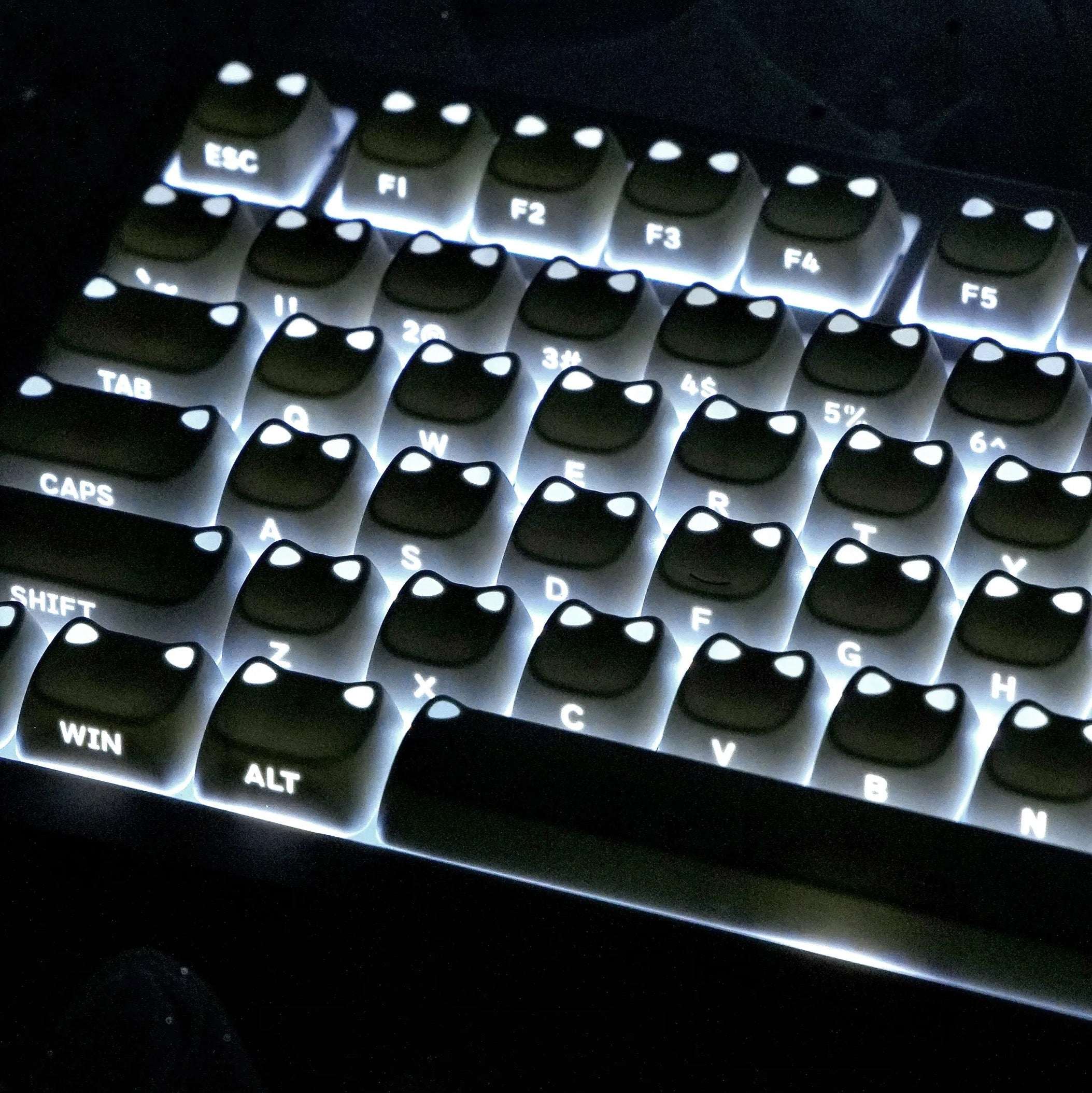 MAO Profile Kawaii Cat Ear Backlit Keycaps - 110 Keys PBT Dye-Sub | ARKTCAT