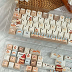 Bakery & Coffee Shop Theme Keycaps | PBT Five-Sided Dye-Sub Cherry Profile