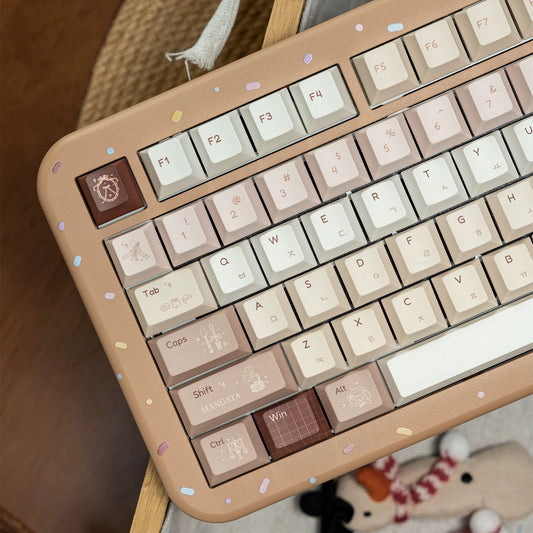 Caramel Isle Maillard style mechanical keyboard with warm brown and cream gradient keycaps