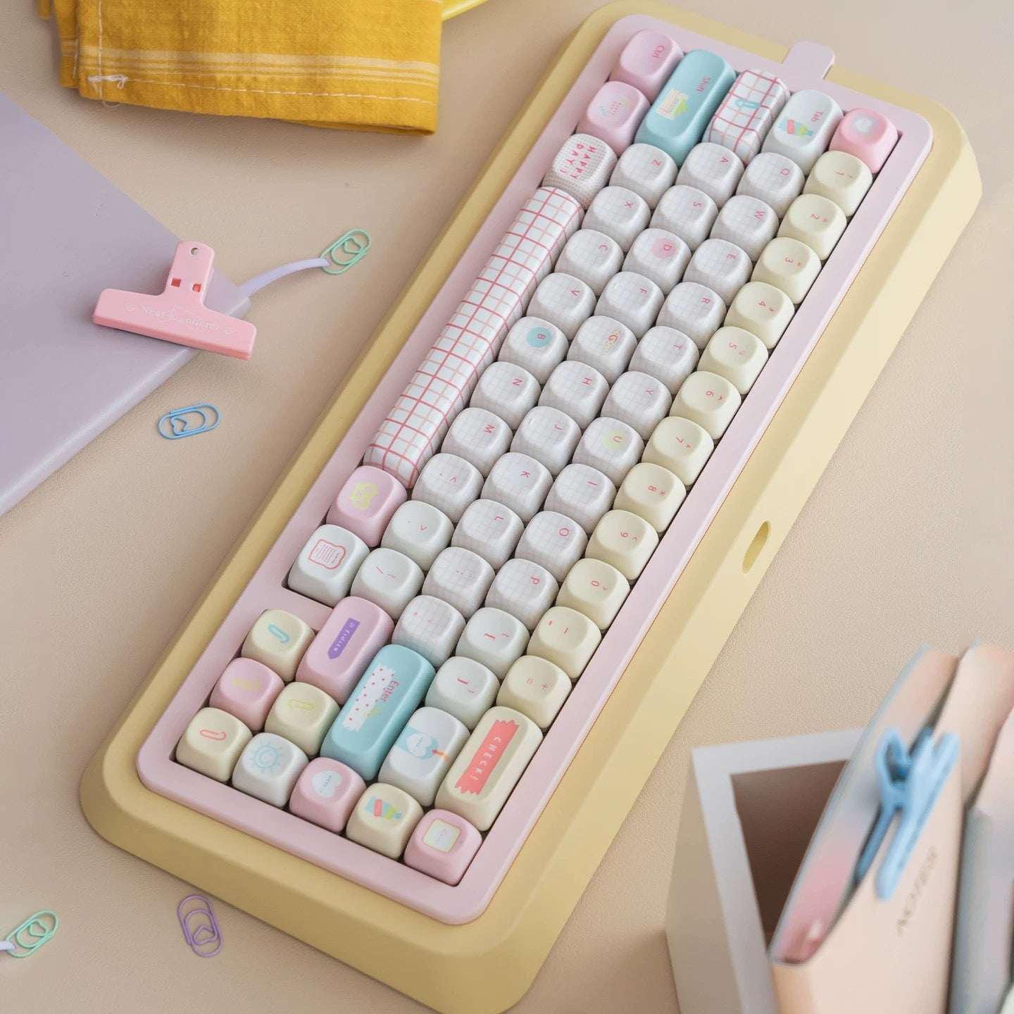 Summer Journal Keycaps - Kawaii PBT & PC Set | MOA & Cherry Profile