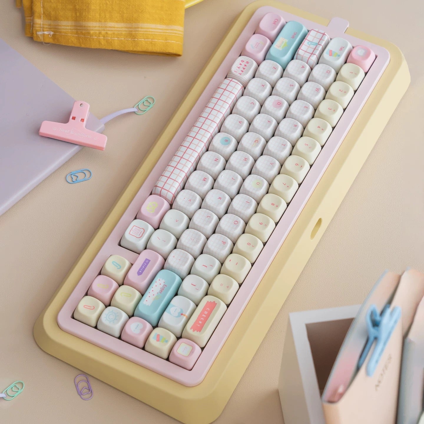Summer Journal Keycaps - Kawaii PBT & PC Set | MOA & Cherry Profile