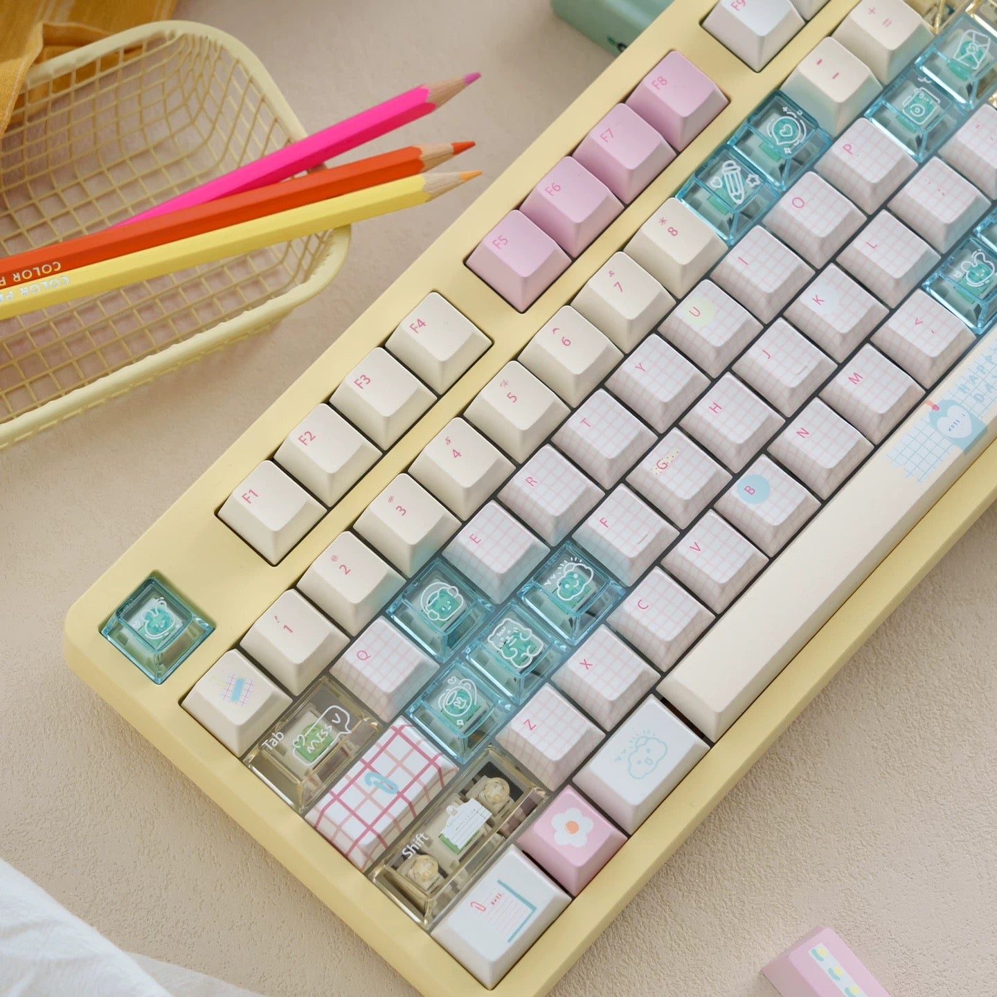 Summer Journal Keycaps - Kawaii PBT & PC Set | MOA & Cherry Profile