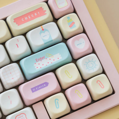Summer Journal Keycaps - Kawaii PBT & PC Set | MOA & Cherry Profile