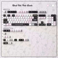 Black Veil, Pink Cheeks Aesthetic Keycaps - Metallic Edition | Sweet Gothic PBT Keycaps for Custom Keyboards