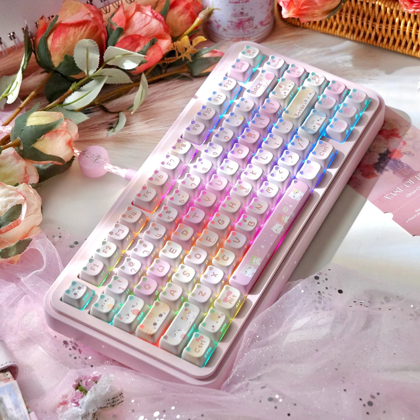 Meow Meow Squad Keycap Set  113 keys– MAO Profile Cat Ear | ARKTCAT x MaorBeng