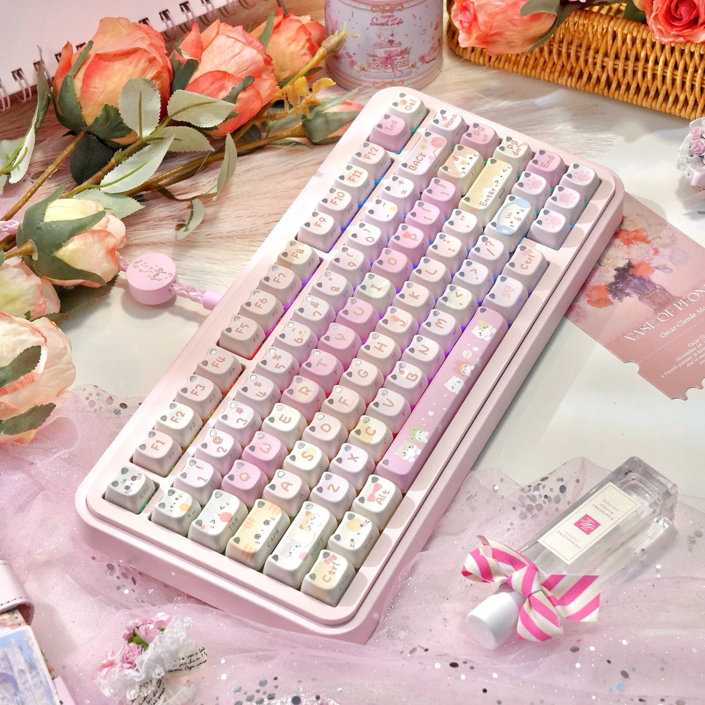 Meow Meow Squad Keycap Set  113 keys– MAO Profile Cat Ear | ARKTCAT x MaorBeng