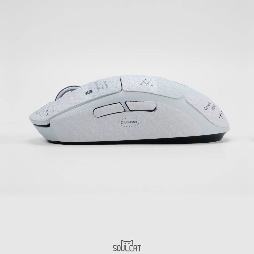 Gray-Pink Complex Mouse Grip Tape | Anti-Slip & Sweat-Absorbent | Arktcat x Soulcat
