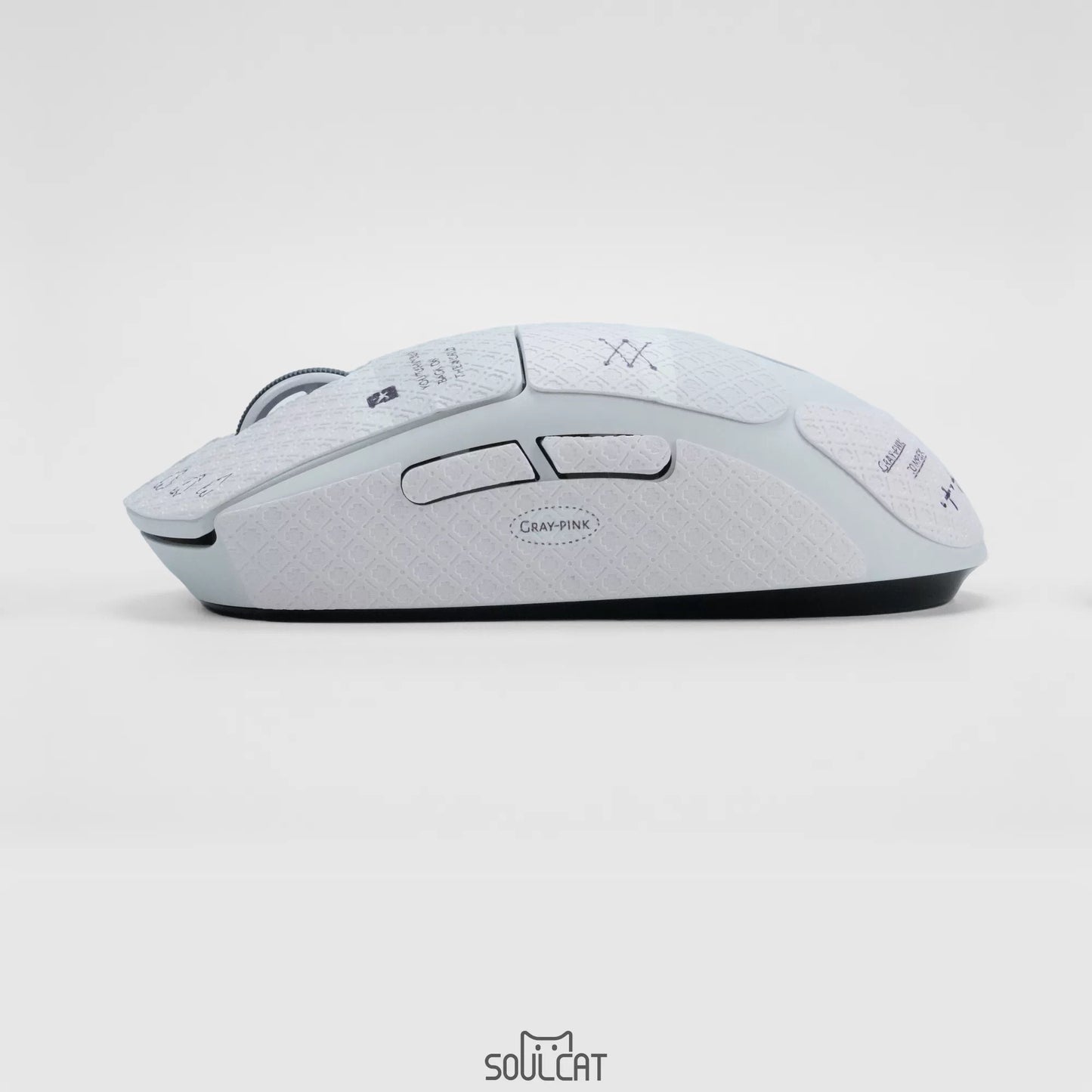 Gray-Pink Complex Mouse Grip Tape | Anti-Slip & Sweat-Absorbent | Arktcat x Soulcat