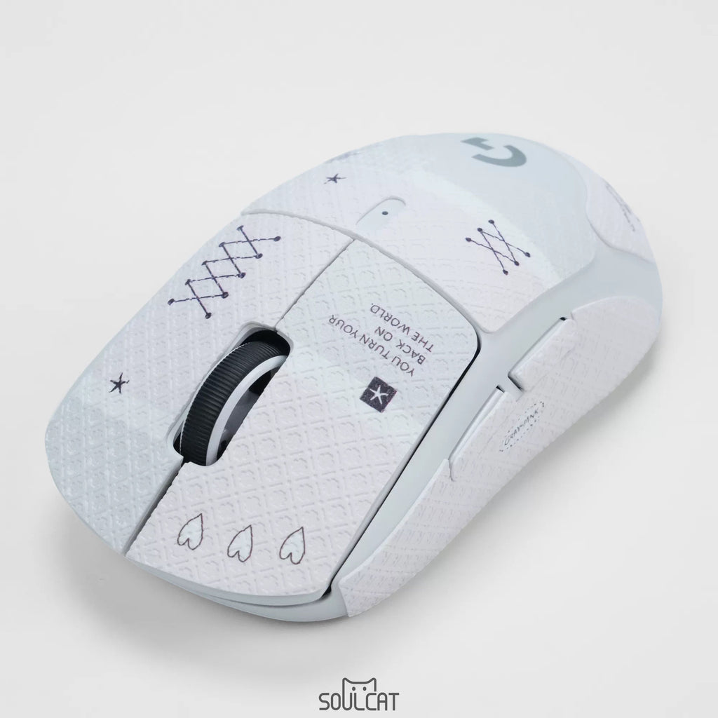Gray-Pink Complex Mouse Grip Tape | Anti-Slip & Sweat-Absorbent | Arktcat x Soulcat