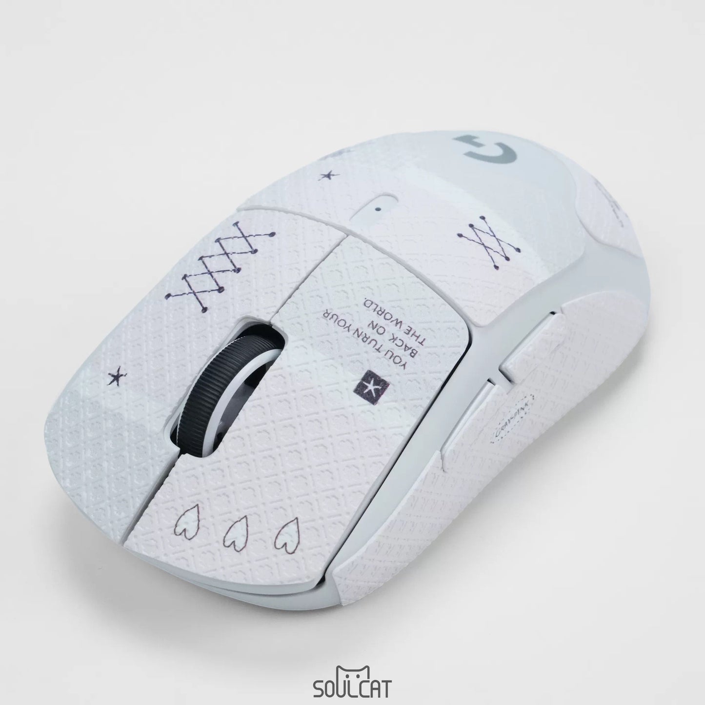 Gray-Pink Complex Mouse Grip Tape | Anti-Slip & Sweat-Absorbent | Arktcat x Soulcat