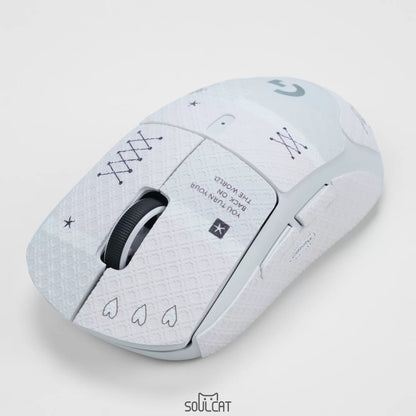 Gray-Pink Complex Mouse Grip Tape | Anti-Slip & Sweat-Absorbent | Arktcat x Soulcat