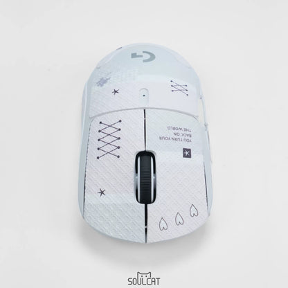 Gray-Pink Complex Mouse Grip Tape | Anti-Slip & Sweat-Absorbent | Arktcat x Soulcat