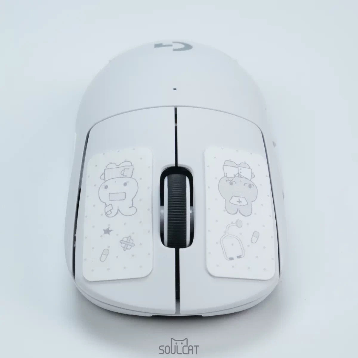 Aqua Diary Mouse Grip Tape | Cute Nurse Bunny Anti-Slip Sticker | Arktcat x Soulcat