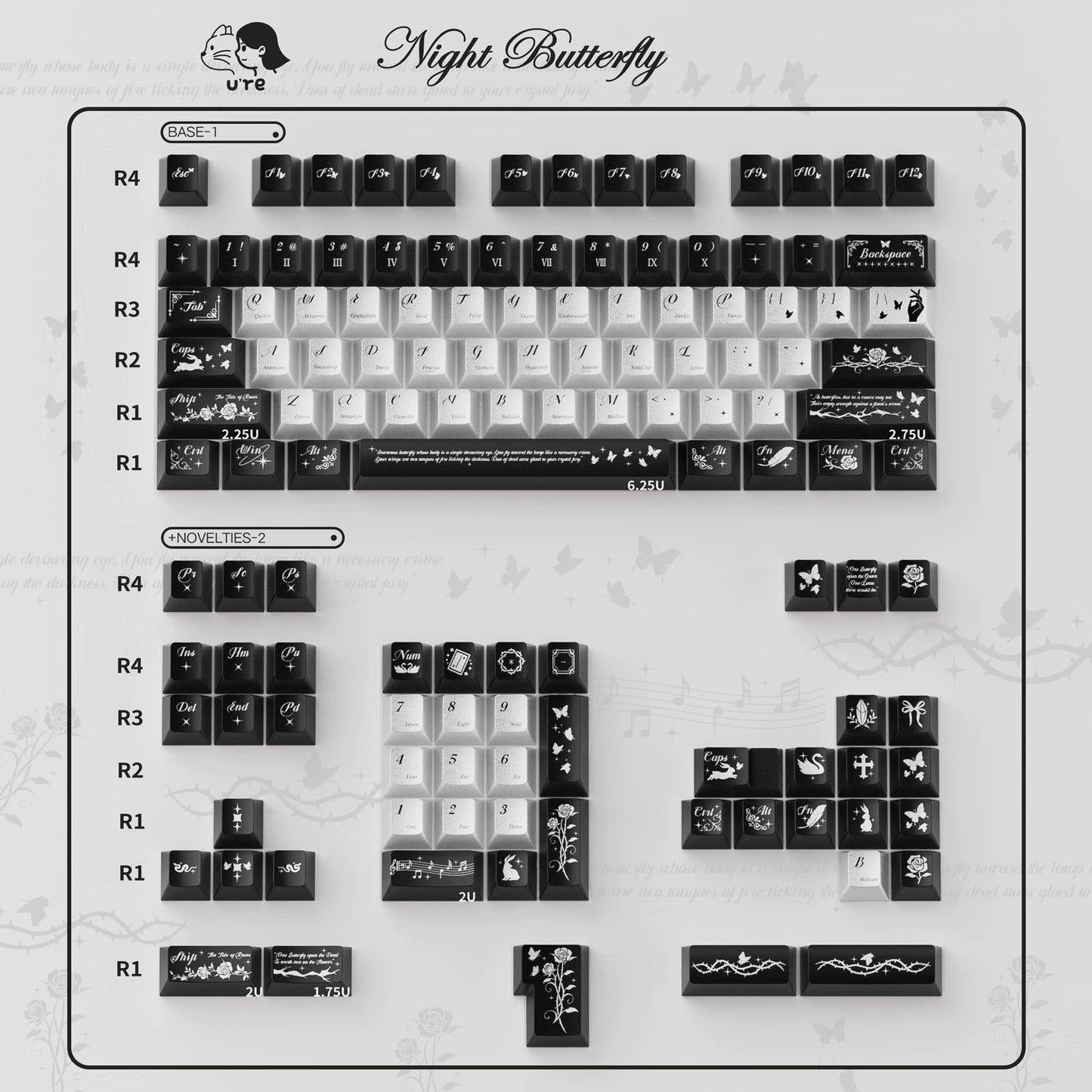 Butterfly Metallic PC Keycap Set  | ARKTCAT