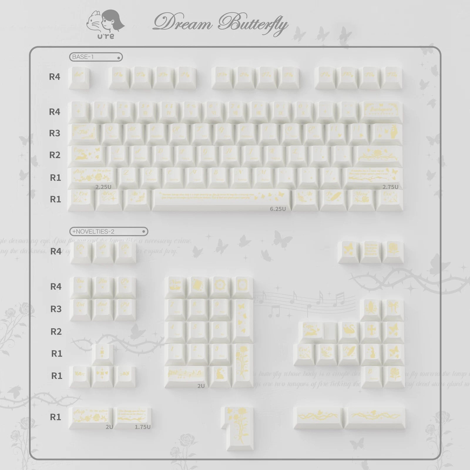 Butterfly Metallic PC Keycap Set  | ARKTCAT