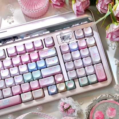 Pastel Cyber Cat Gradient Metallic Keycaps – MAO Profile 113-Key Set | ARKTCAT