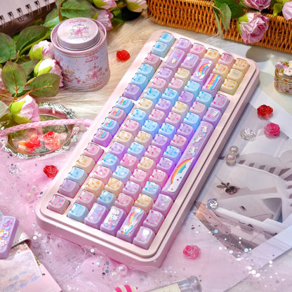 Rainbow Jelly Cat Double-Layer PC Keycaps | ARKTCAT x MAORBENG