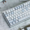 Soft Whispers Minimalist Blue & White PBT Keycap Set | ARKTCAT