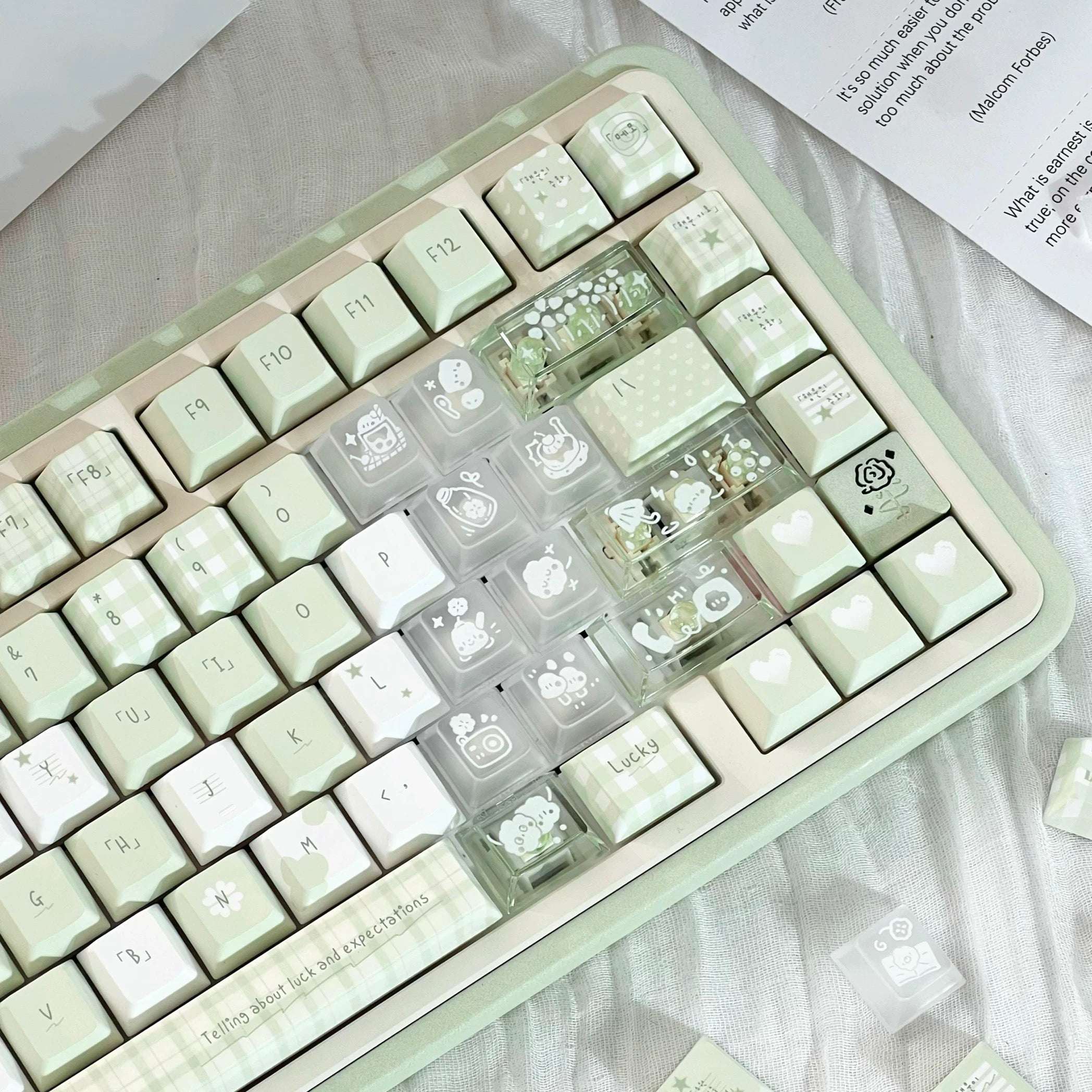Forest Whispers Green Minimalist PBT Keycap Set | ARKTCAT