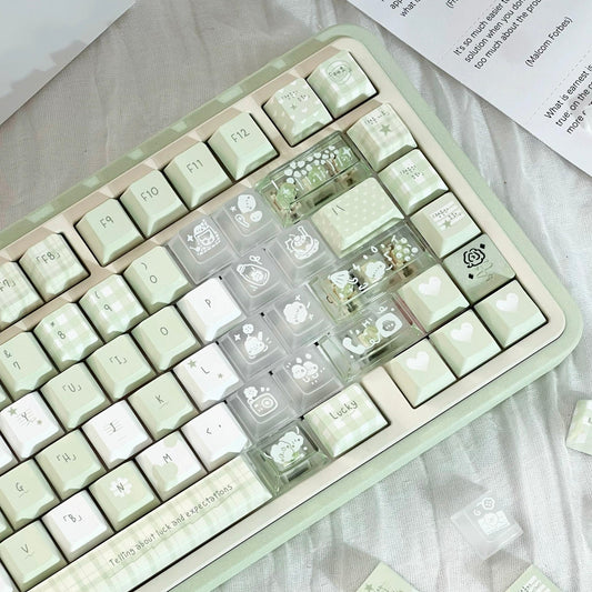 Forest Whispers Green Minimalist PBT Keycap Set | ARKTCAT