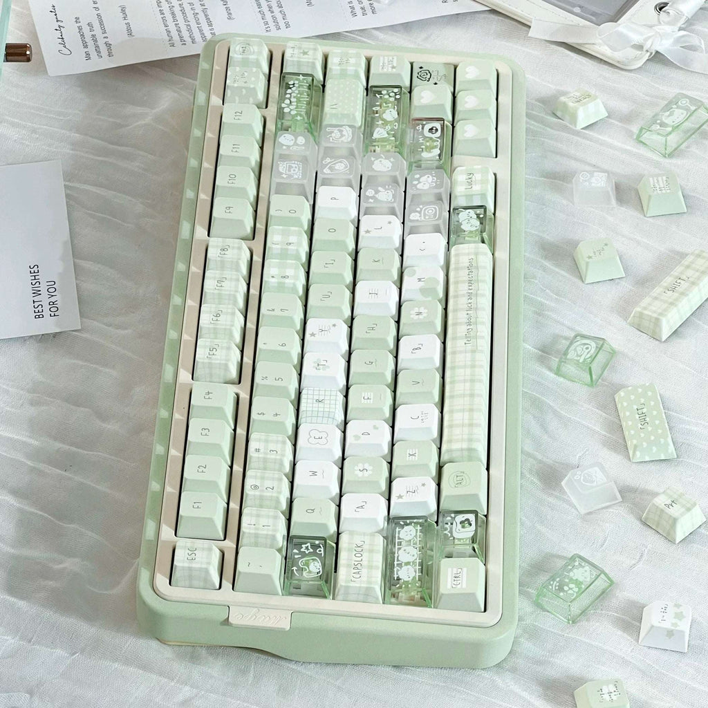 Forest Whispers Green Minimalist PBT Keycap Set | ARKTCAT