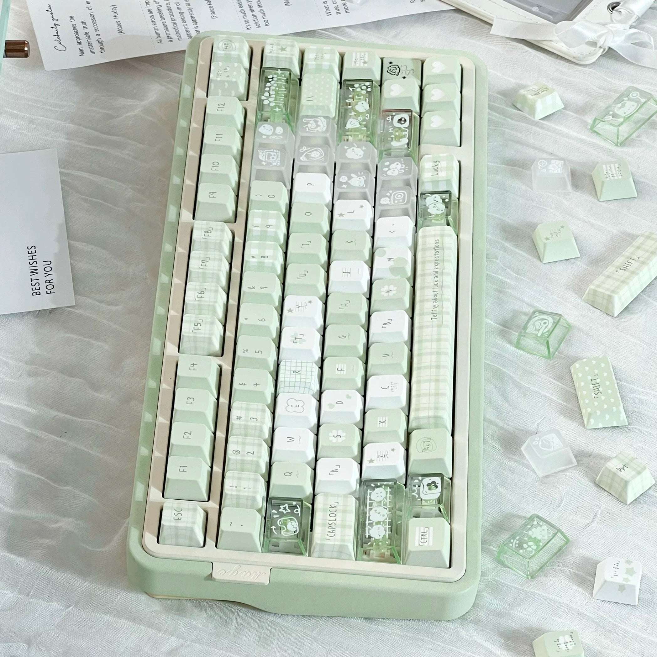 Forest Whispers Green Minimalist PBT Keycap Set | ARKTCAT