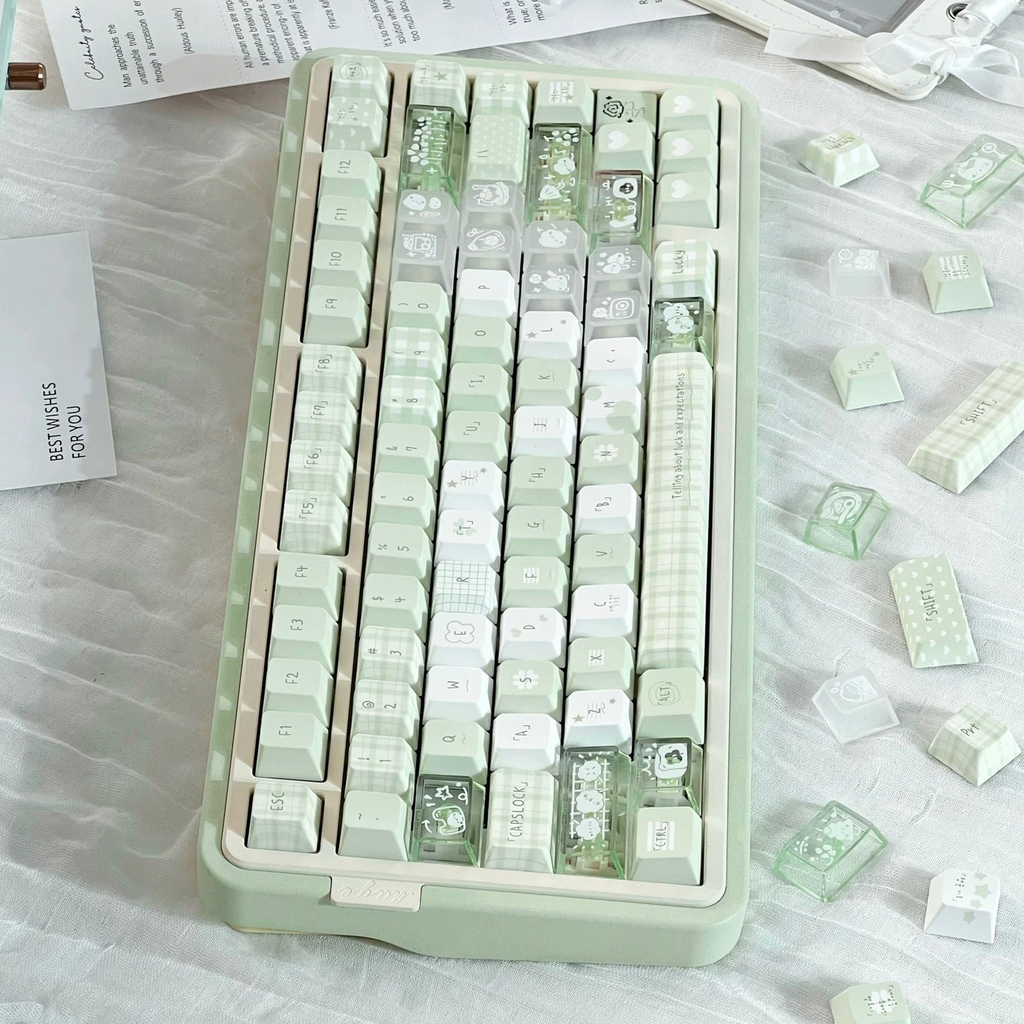 Forest Whispers Green Minimalist PBT Keycap Set | ARKTCAT