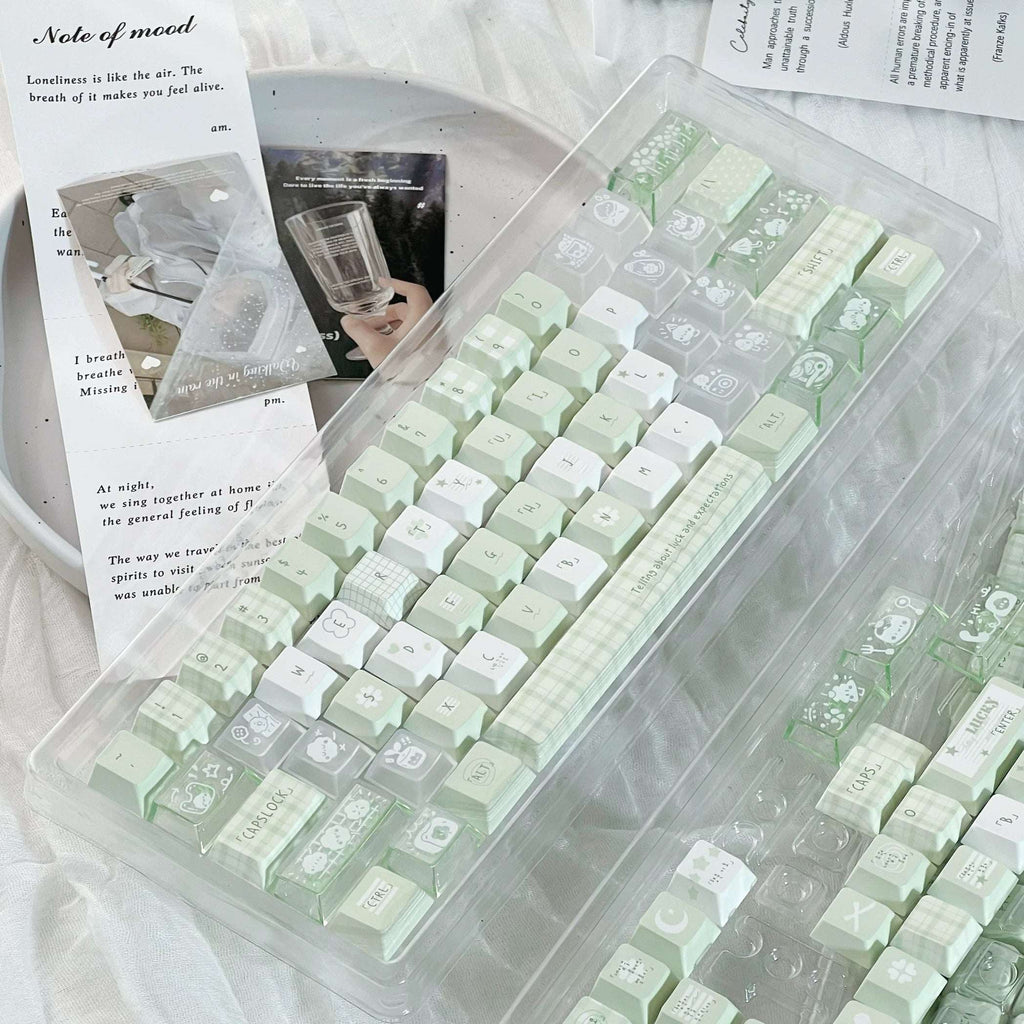 Forest Whispers Green Minimalist PBT Keycap Set | ARKTCAT