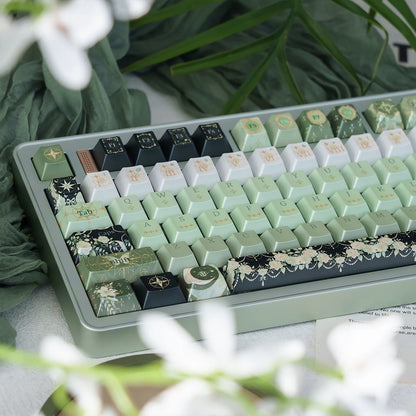 Night Astrology Green PBT Keycap Set | Pearlescent Metallic Spray  | ARKTCAT x U'RE