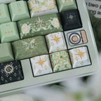 Night Astrology Green PBT Keycap Set | Pearlescent Metallic Spray  | ARKTCAT x U'RE